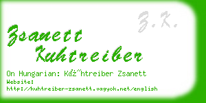 zsanett kuhtreiber business card